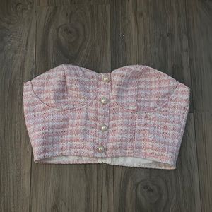 CIDER tweed tube top